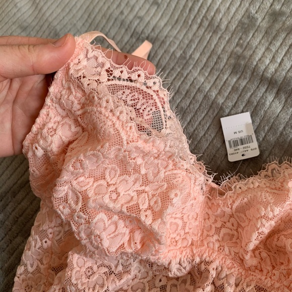 Aerie romantic lace longline bralette, peach NWT - Picture 2 of 5